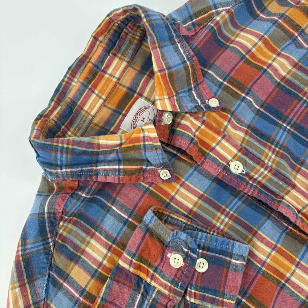Brook Brothers 346 Mens Long Sleeve Button Up Shirt Multi Color Striped Size M